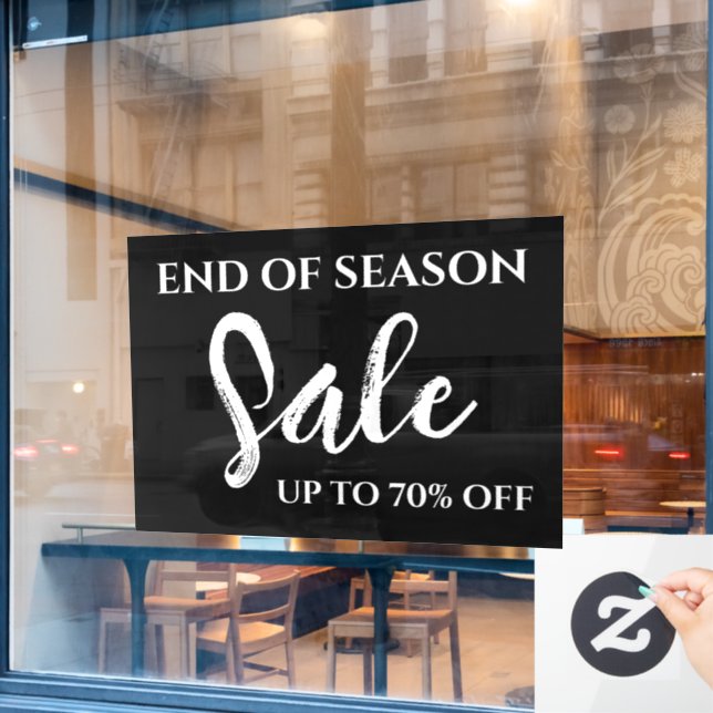 Panneau de vente de fin de saison, Boutique Signal (Fenêtre de café)