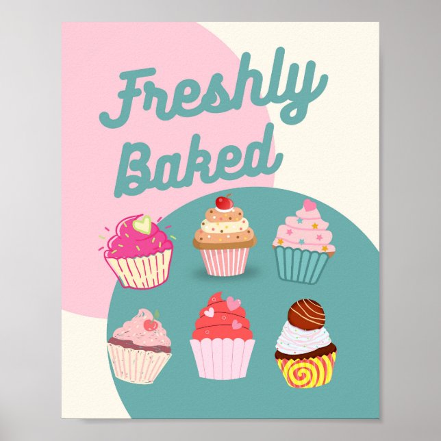Panneau de vente de gâteaux frais, affiche de vent (Devant)