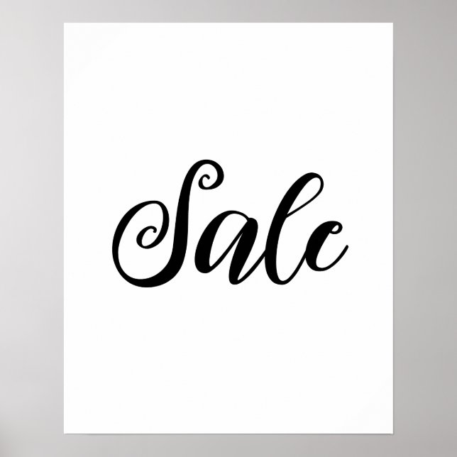 Panneau de vente noir et blanc, affiche de magasin (Devant)