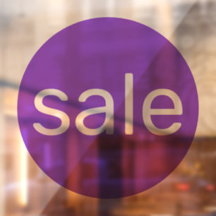 Panneau de vente ronde violet transparent clouage 