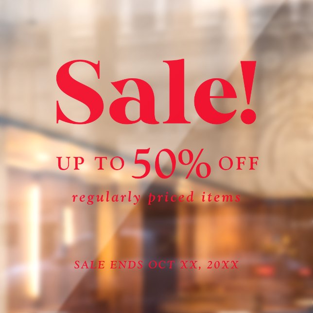 Panneau de vente rouge de vente au détail classiqu (Feuille 2)