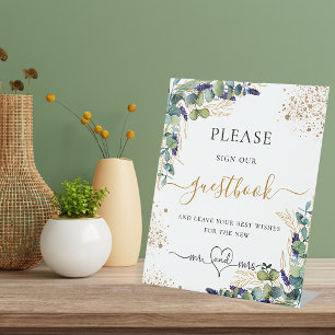 Panneau de verdure d'eucalyptus signer notre livre