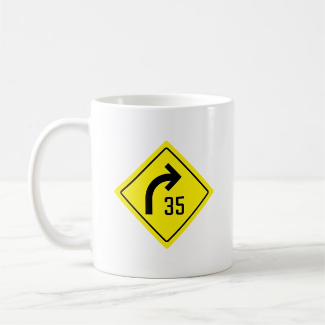 Panneau de vitesse Curve-Advisory | Mug classique (Gauche)