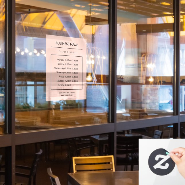 Panneau d'horaires d'ouverture personnalisé pour e (Fenêtre du restaurant)