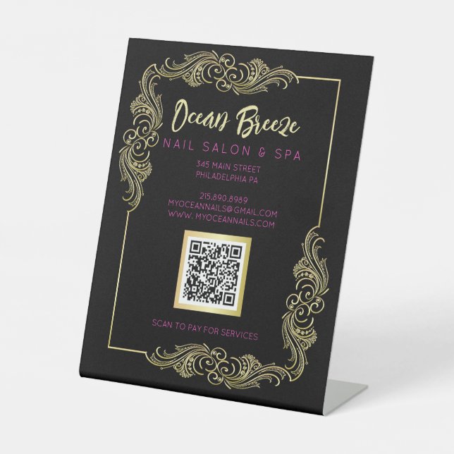 Panneau d'image de code QR pour entreprise Spa Bla (Recto)