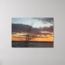 Panneau double de toile du coucher de soleil du la