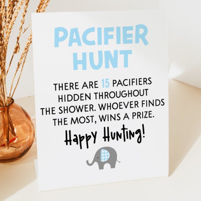 Panneau du Baby shower de chasse Blue Elephant Pac (Créateur téléchargé)