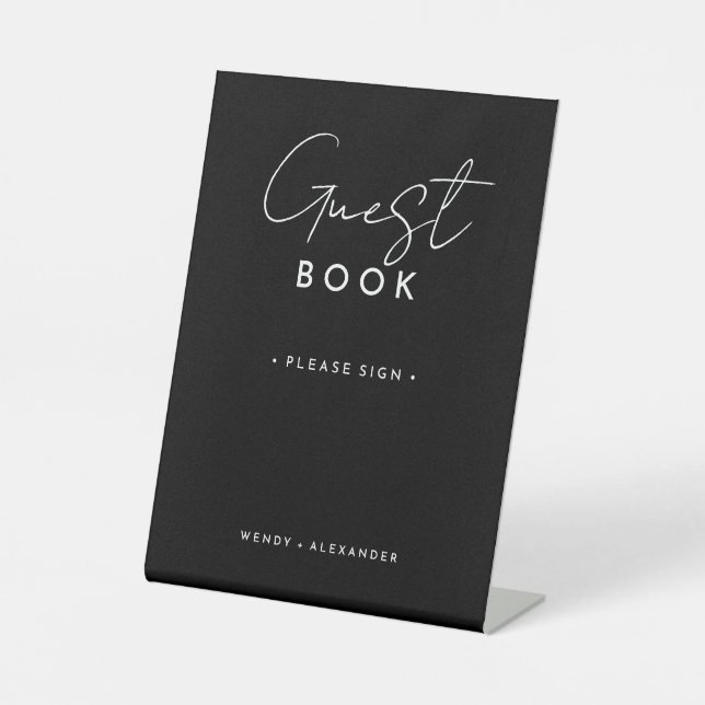 Panneau du livre d'hôtes Mariage de script moderne (Recto)