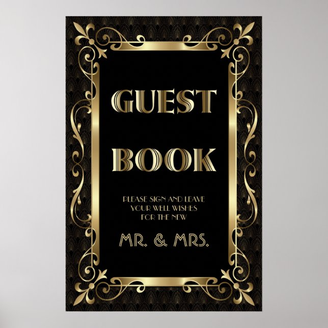 Panneau du livre d'or Art déco Royal Roaring 20s (Devant)
