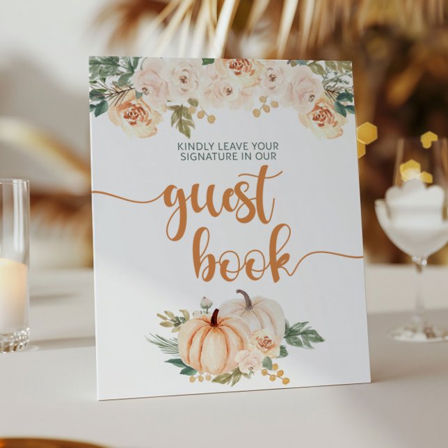 Panneau du livre d'or du Baby shower citrouille (Créateur téléchargé)
