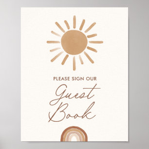 Panneau du livre d'or du Baby shower Little Ray of