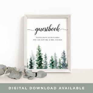 Panneau du livre d'or du Mariage Timber Grove