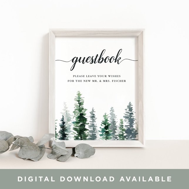 Panneau du livre d'or du Mariage Timber Grove (Créateur téléchargé)