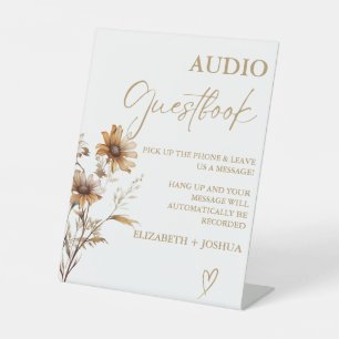 Panneau du livre d'or fleur sauvage moderne