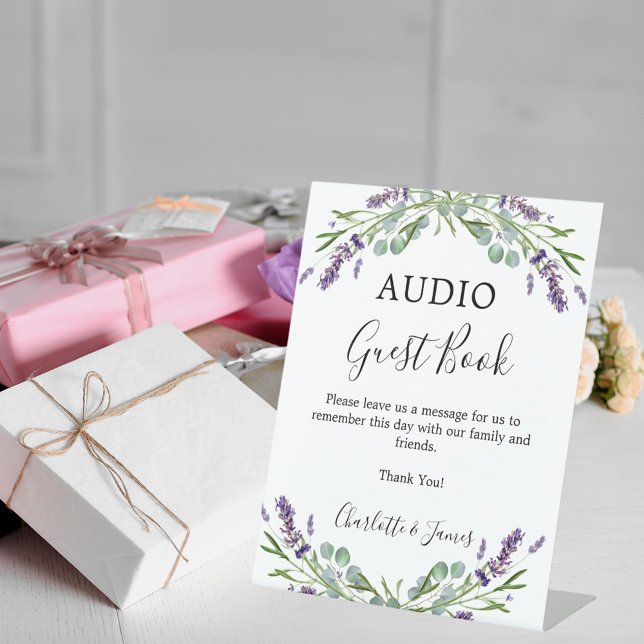 Panneau du livre d'or lavande mariage de verdure (Créateur téléchargé)