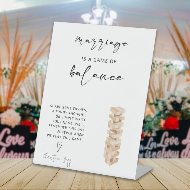 Panneau du Mariage du livre d'invité Jenga minimal (Créateur téléchargé)
