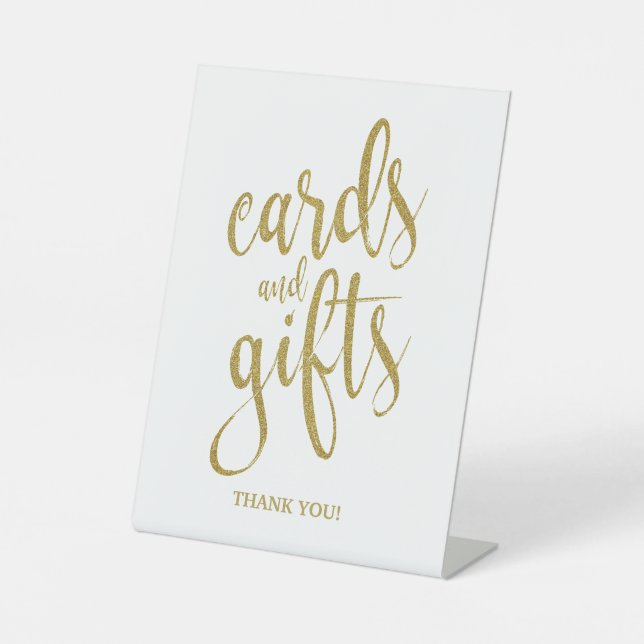 Panneau du Mariage Parties scintillant or Cartes e (Recto)