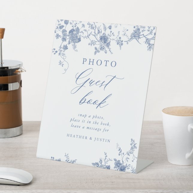 Panneau du Mariage photo Toile Blue Floral (In SItu)