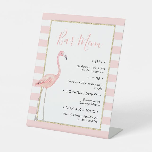 Panneau du menu de la barre de Flamant rose (Recto)