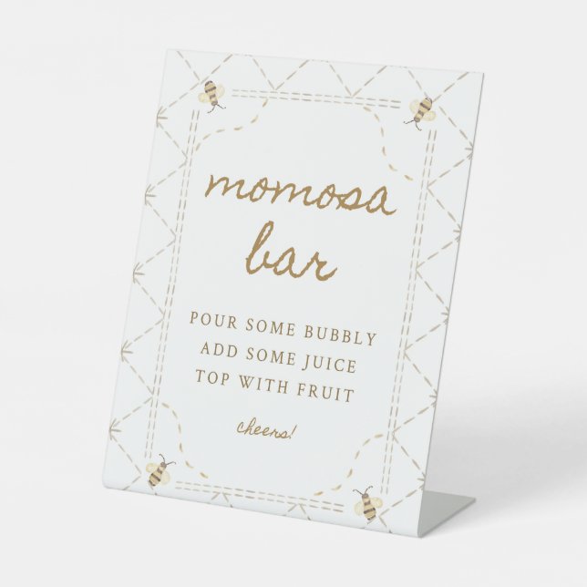Panneau du Petit Baby shower d'abeilles Momosa (Recto)