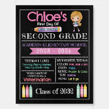 Panneau du premier jour de l'école