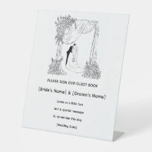 Panneau élégant de livre d'or de mariage floral po
