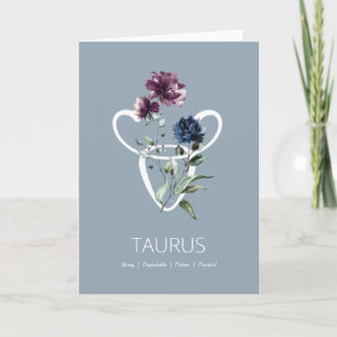 Panneau étoile Taurus Zodiac Carte d'anniversaire