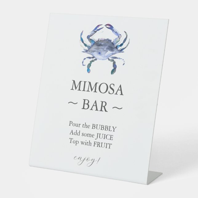 Panneau Fête des mariées de crabe bleu Mimosa Bar (Recto)