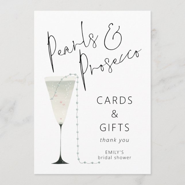 Panneau Fête des mariées Perles Cartes de poursuit (Devant)