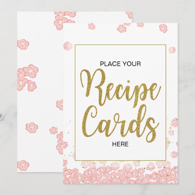 Panneau Fête des mariées Recette Cartes | Rose et  (Devant / Derrière)