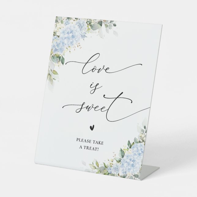Panneau Fleur d'Hydrange Bleu L'Amour est Doux (Recto)