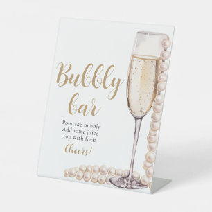 Panneau Gold Pearls et Prosecco Champagne Bubbly B