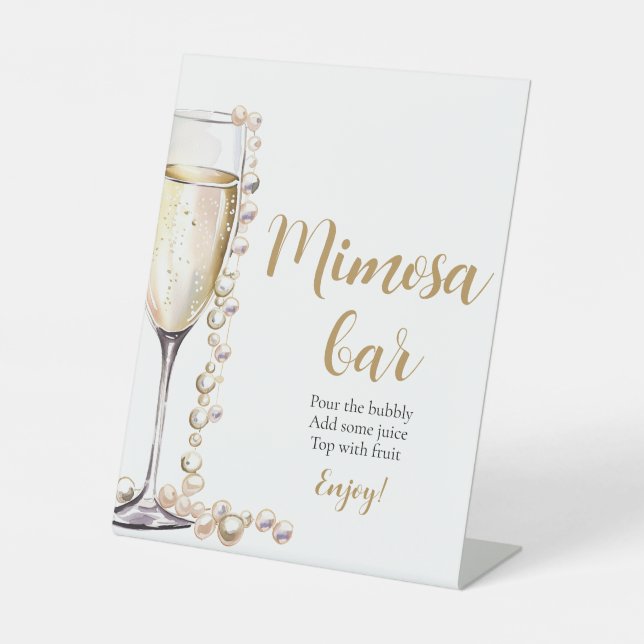 Panneau Gold Pearls et Prosecco Champagne Mimosa B (Recto)
