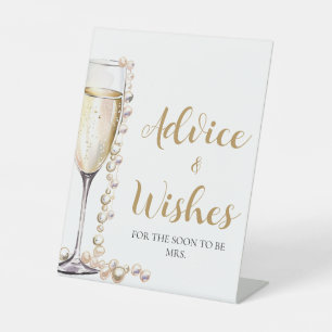Panneau Gold Pearls et Prosecco Conseils et Voeux