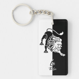Panneau Leo Zodiac, Porte - clé noir et blanc