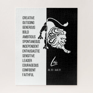 Panneau Leo Zodiac, Puzzle noir et blanc