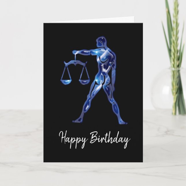 Panneau Libra bleue Carte d'anniversaire (Devant)