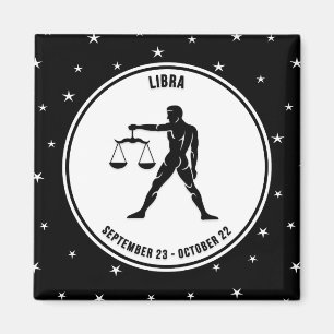 Panneau Libra Zodiac, Aimant noir et blanc