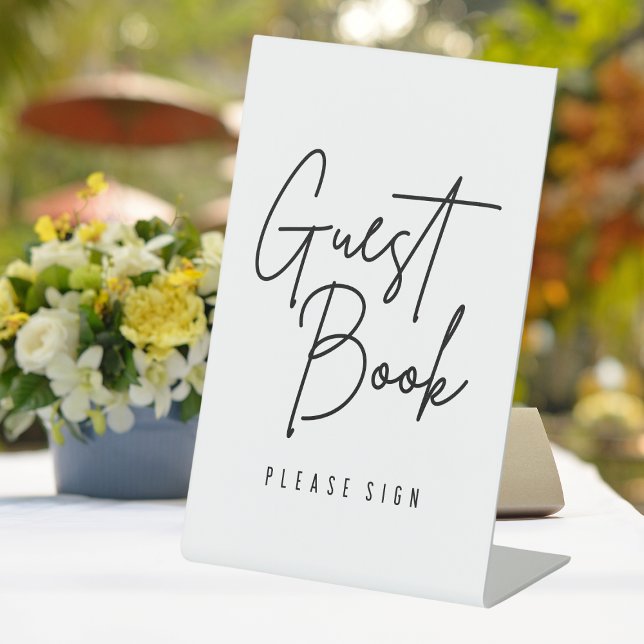 Panneau Livre d'or Mariage blanc (Guest Book Please Sign White Wedding Signing Table
)
