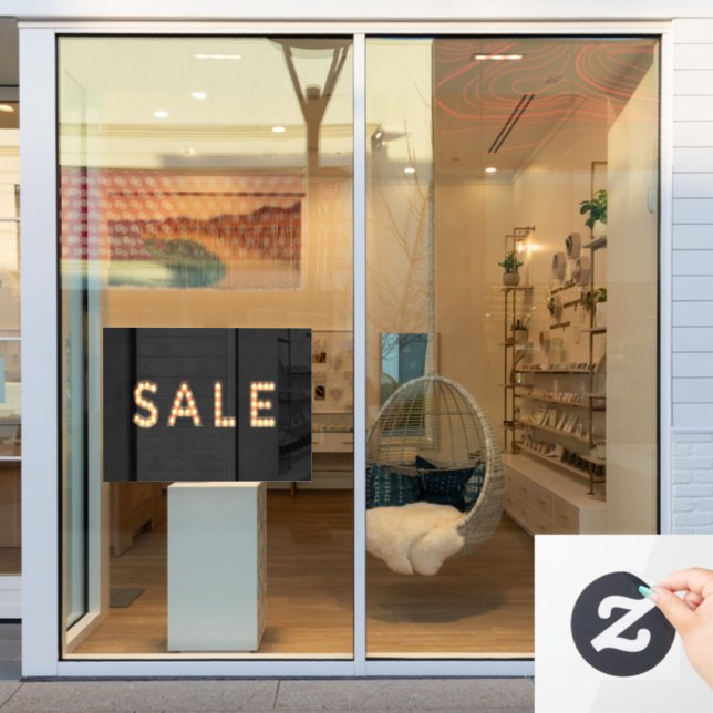 Panneau lumineux de vente noire moderne (Vitrine du magasin)