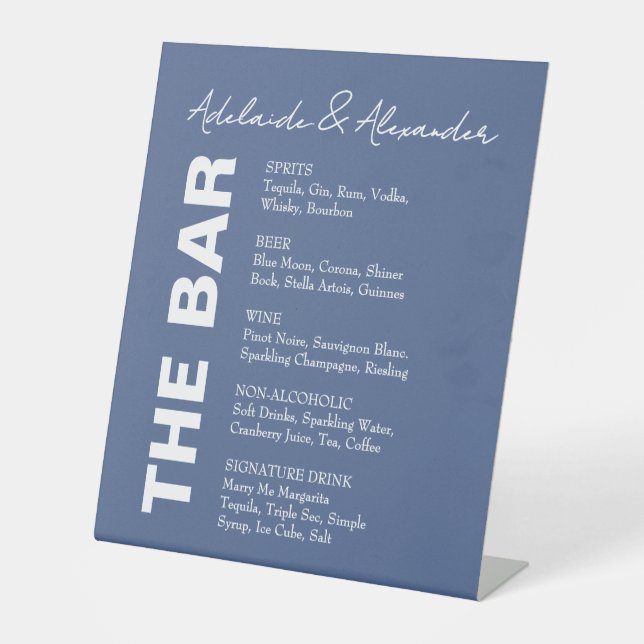 Panneau Mariage bleu foncé (Recto)