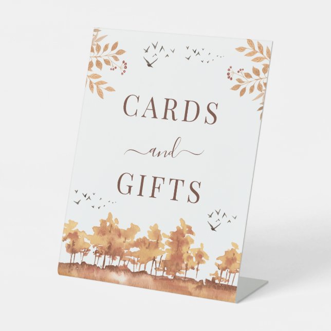 Panneau Mariage Brown Automne Cartes et cadeaux (Recto)