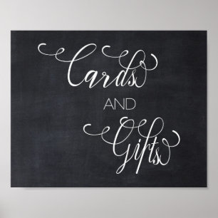 Panneau Mariage Cartes et Cadeaux en tableau noir