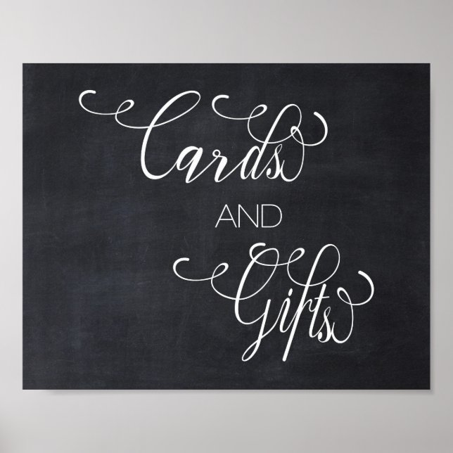 Panneau Mariage Cartes et Cadeaux en tableau noir (Devant)
