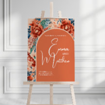 Panneau Mariage d'accueil | Boho Terracotta Floral