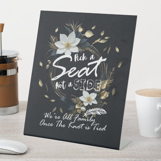 Panneau Mariage de la couronne de fleurs d'or blan (In SItu)