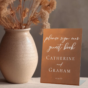 Panneau Mariage du livre d'hôtes Burange Orange Bo