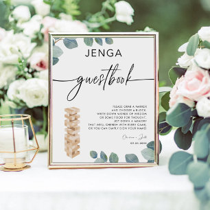 Panneau Mariage du livre d'or Eucalyptus Jenga
