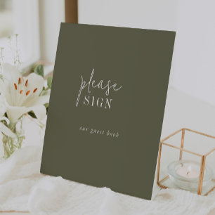 Panneau Mariage du livre d'or moderne chic