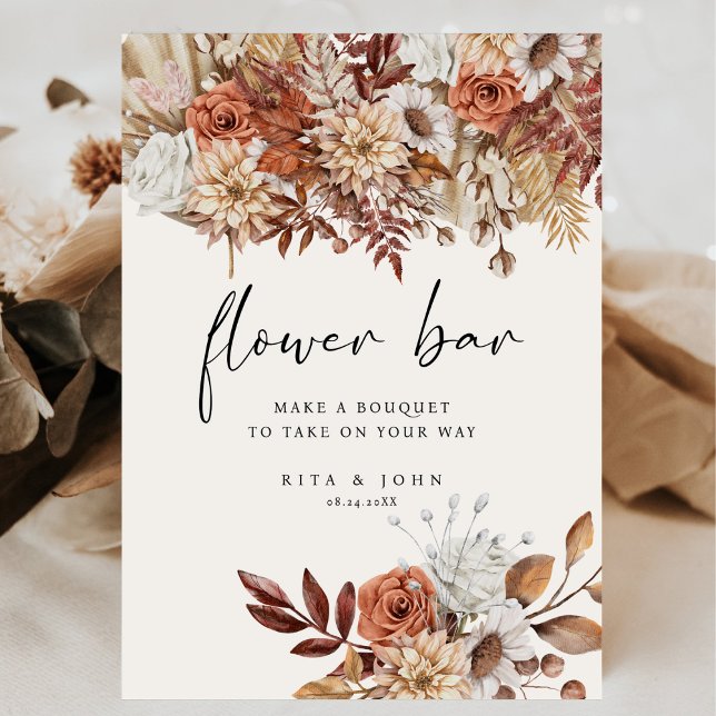 Panneau Mariage du script Boho de crème (Créateur téléchargé)